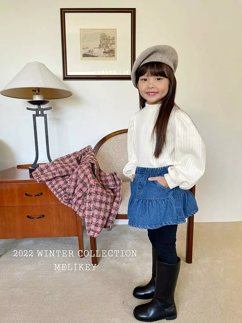 Melikey - Korean Children Fashion - #prettylittlegirls - Denim Skirt Leggings - 6