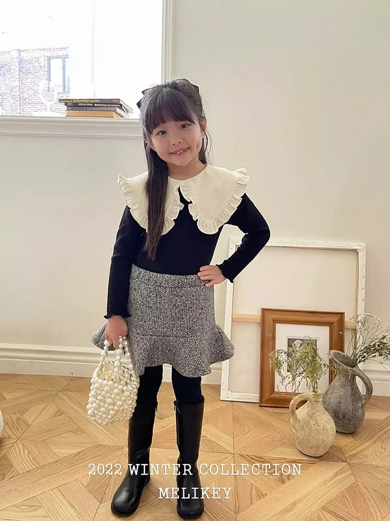 Melikey - Korean Children Fashion - #todddlerfashion - Angel Collar Tee - 2