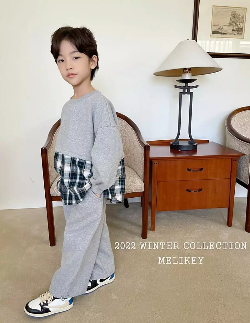 Melikey - Korean Children Fashion - #todddlerfashion - Check Color Sweatshirt - 7