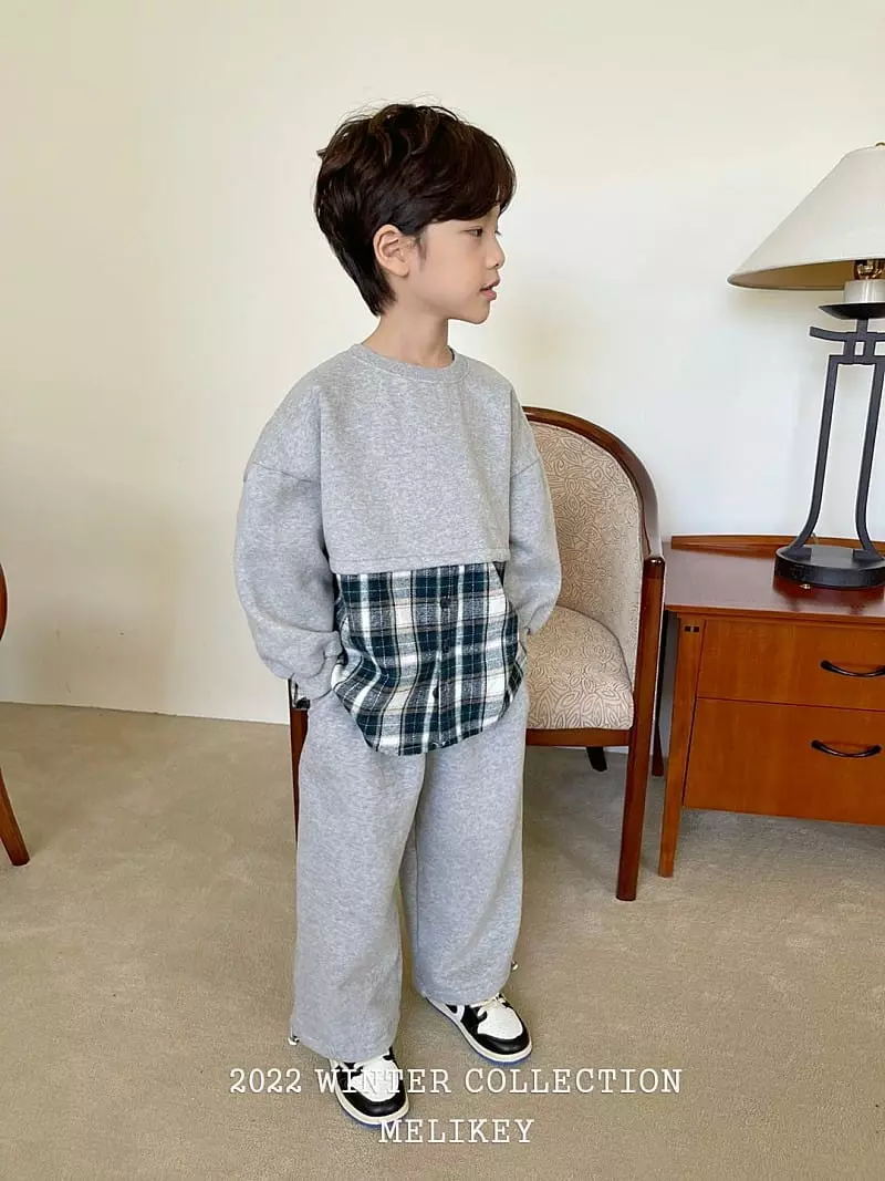 Melikey - Korean Children Fashion - #toddlerclothing - Check Color Sweatshirt - 8