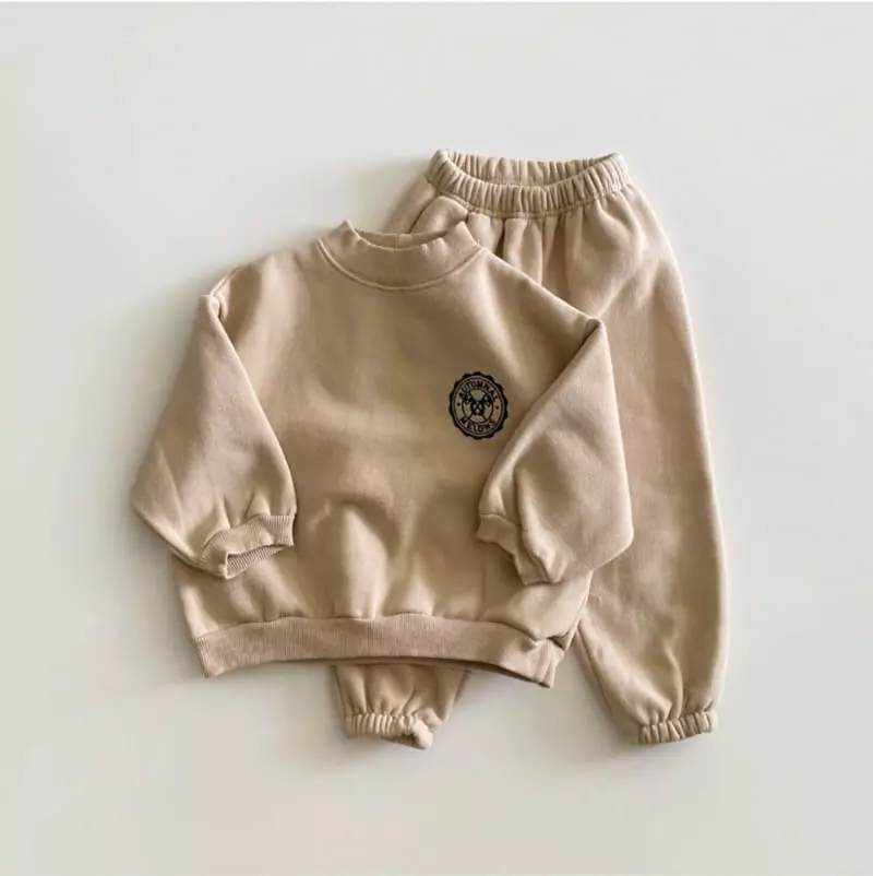 Melon Switch - Korean Children Fashion - #childofig - Vanilla Latte Fleece Top Bottom Set - 8
