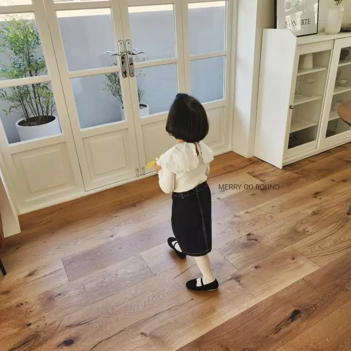 Merry Go Round - Korean Children Fashion - #childofig - Frill Collar Tee