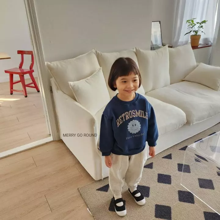 Merry Go Round - Korean Children Fashion - #childrensboutique - Retro Smile Sweatshirt - 5