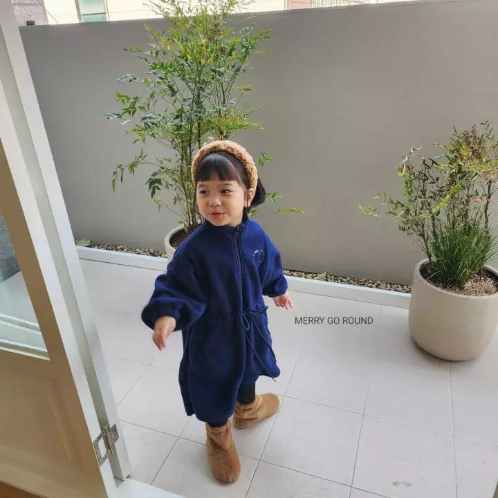 Merry Go Round - Korean Children Fashion - #childrensboutique - Heart Fleece One-piece - 12