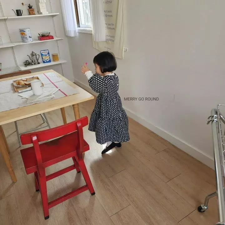 Merry Go Round - Korean Children Fashion - #designkidswear - Dot One-piece - 2