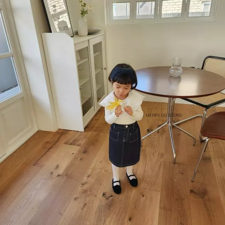 Merry Go Round - Korean Children Fashion - #discoveringself - Frill Collar Tee - 5