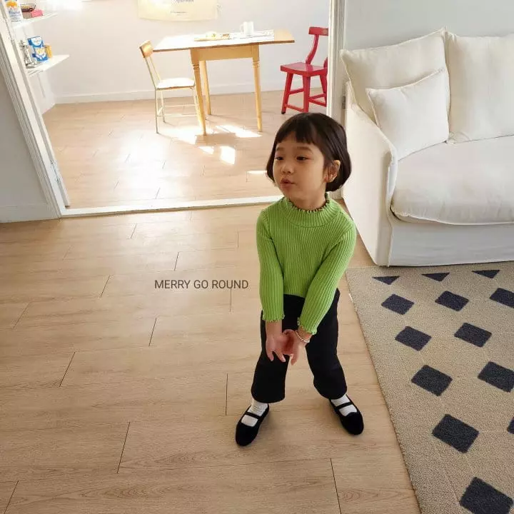 Merry Go Round - Korean Children Fashion - #discoveringself - Rib Half Turtleneck Tee - 11