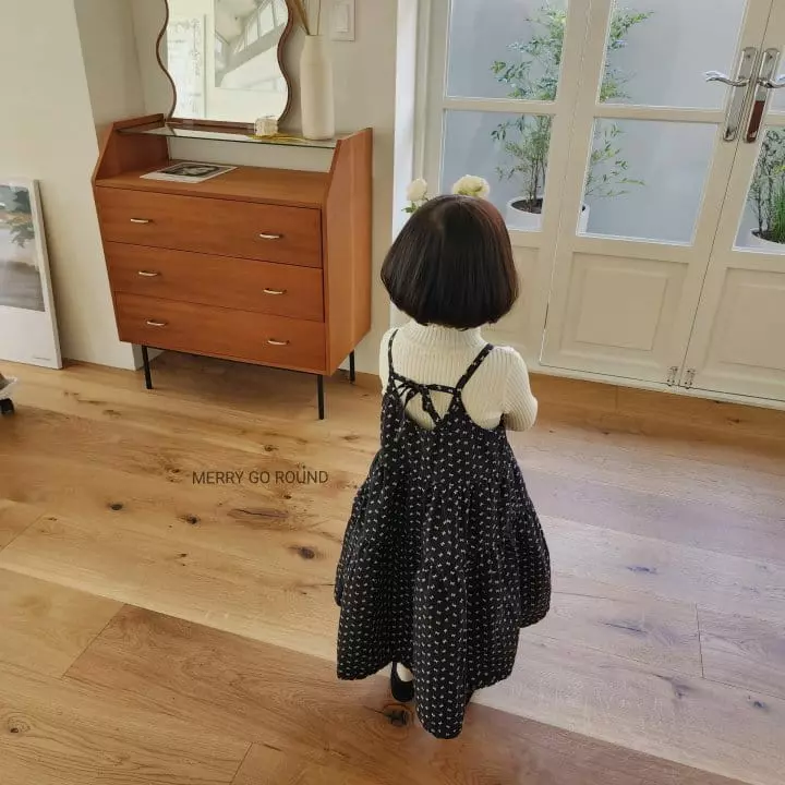 Merry Go Round - Korean Children Fashion - #fashionkids - Ribbon Sleeveless One-piece - 2