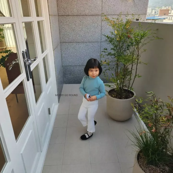 Merry Go Round - Korean Children Fashion - #kidsshorts - Basic Half Turtleneck Tee