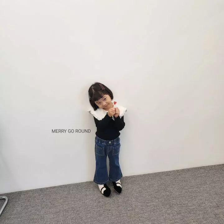 Merry Go Round - Korean Children Fashion - #kidzfashiontrend - Frill Collar Tee - 9