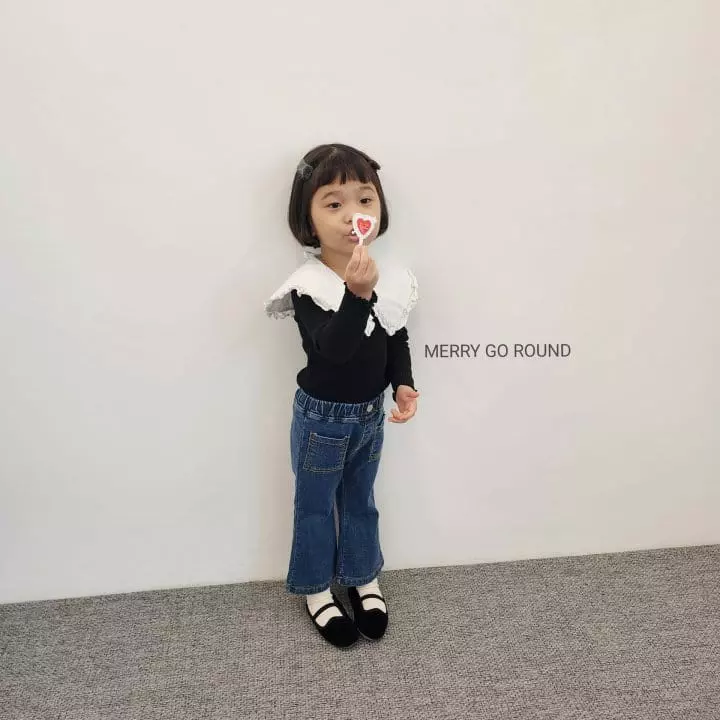 Merry Go Round - Korean Children Fashion - #magicofchildhood - Frill Collar Tee - 12