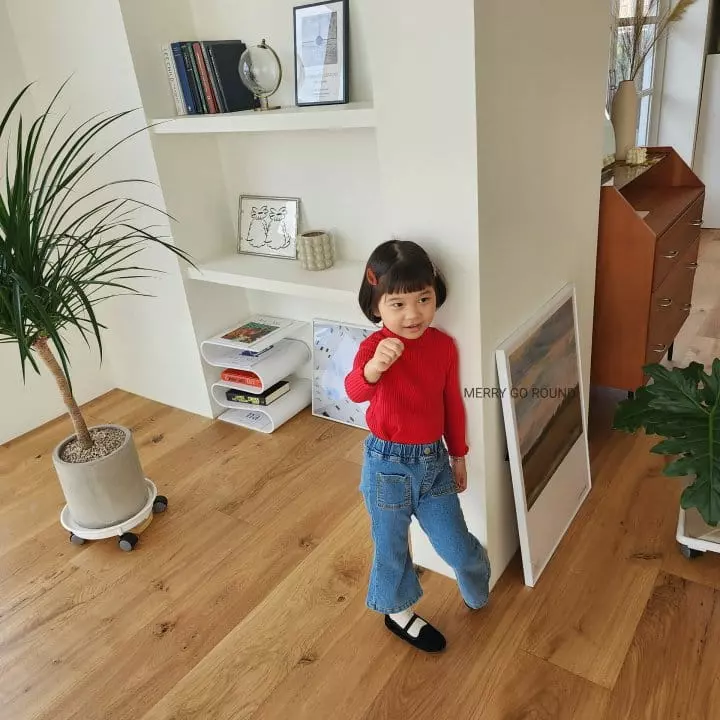 Merry Go Round - Korean Children Fashion - #magicofchildhood - Rib Half Turtleneck Tee - 2