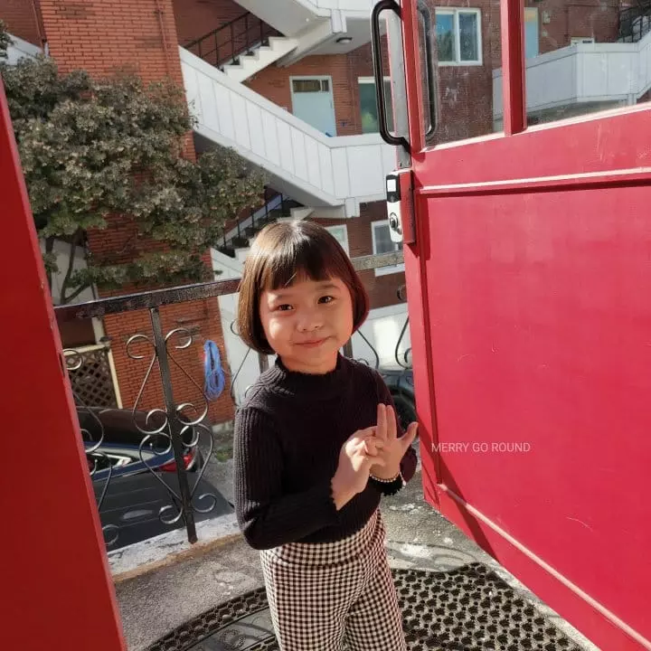 Merry Go Round - Korean Children Fashion - #minifashionista - Rib Half Turtleneck Tee - 3