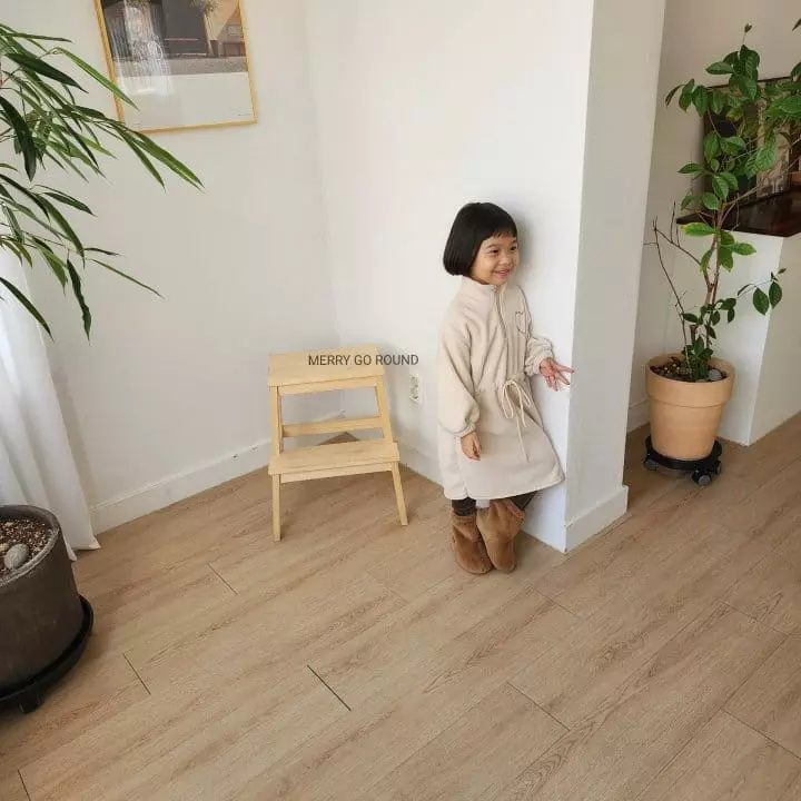 Merry Go Round - Korean Children Fashion - #prettylittlegirls - Heart Fleece One-piece - 7