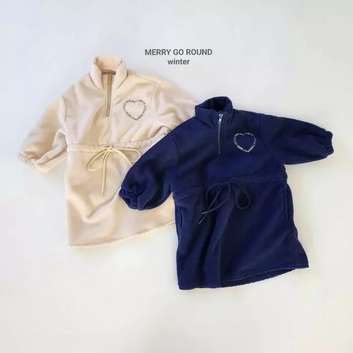 Merry Go Round - Korean Children Fashion - #stylishchildhood - Heart Fleece One-piece - 10