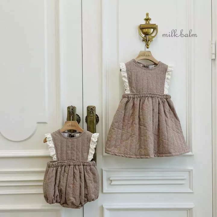 Milk Balm - Korean Baby Fashion - #babyboutique - Caramel Quilting Bodysuit - 3