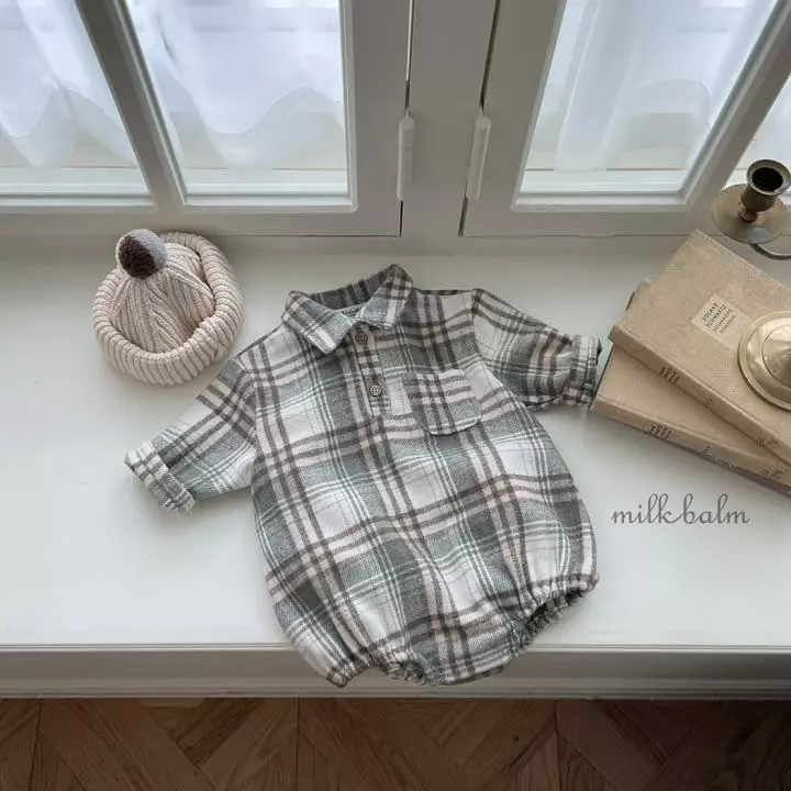 Milk Balm - Korean Baby Fashion - #babyboutique - Lio Check Bodysuit - 8