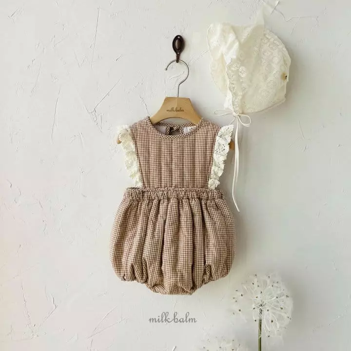 Milk Balm - Korean Baby Fashion - #babyboutique - Caramel Quilting Bodysuit - 4