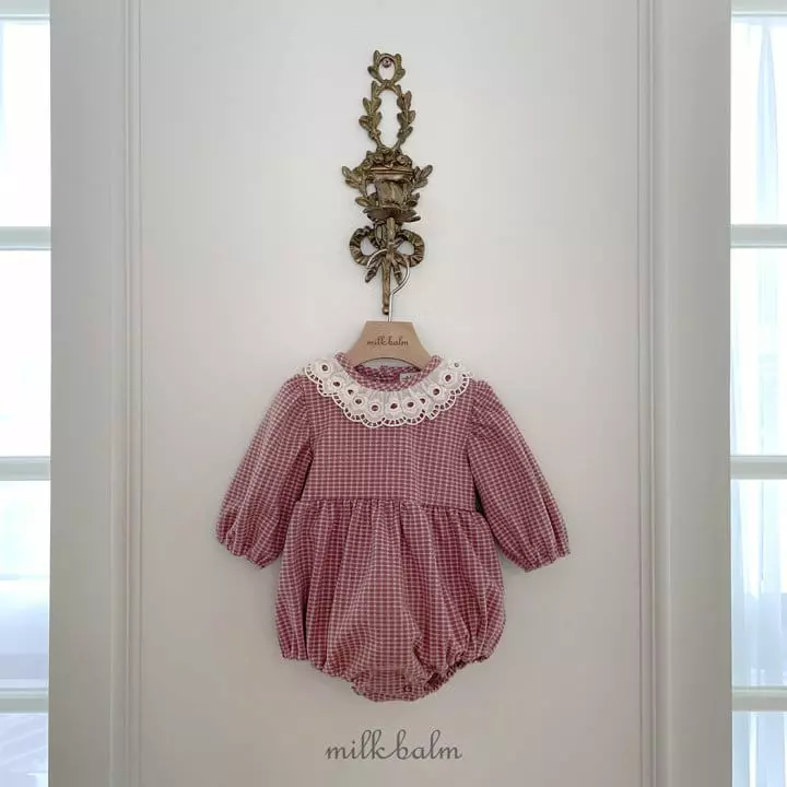 Milk Balm - Korean Baby Fashion - #babyfashion - Anna Check Bodysuit - 9