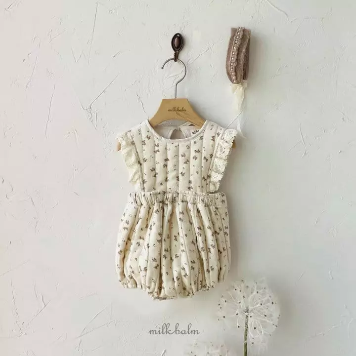 Milk Balm - Korean Baby Fashion - #babyfashion - Caramel Quilting Bodysuit - 6