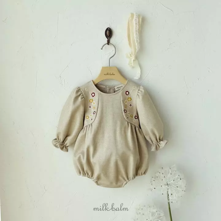 Milk Balm - Korean Baby Fashion - #babyoninstagram - Chalotte Embrodiery Bodysuit - 3