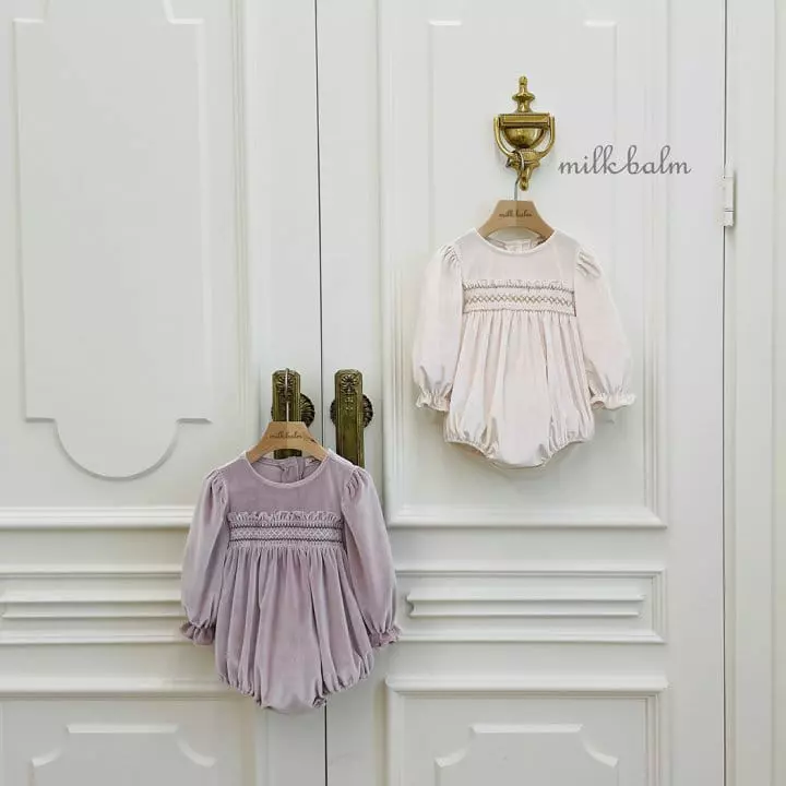 Milk Balm - Korean Baby Fashion - #babyoutfit - Reve Smocking Bodysuit - 3