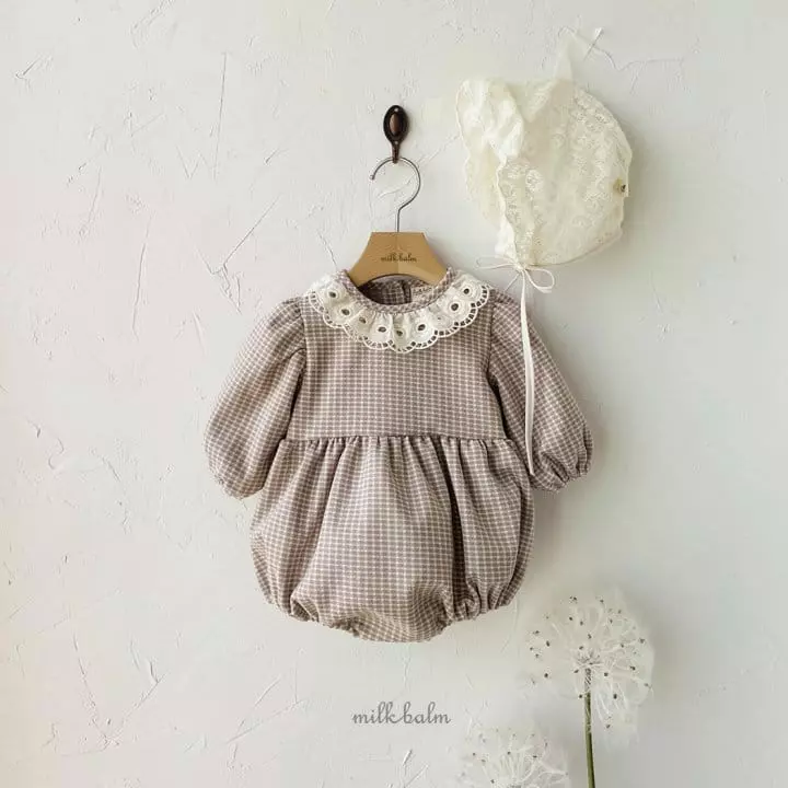 Milk Balm - Korean Baby Fashion - #babyoutfit - Anna Check Bodysuit