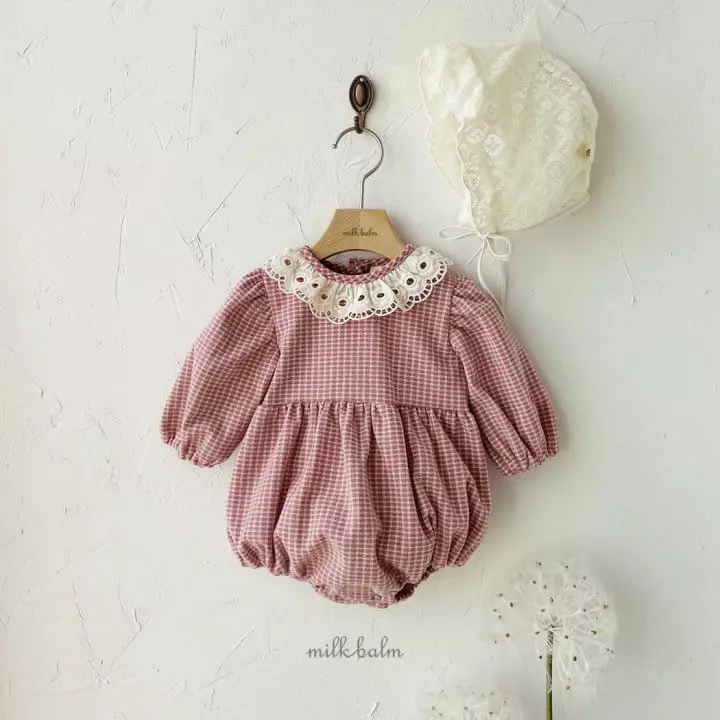 Milk Balm - Korean Baby Fashion - #babywear - Anna Check Bodysuit - 2