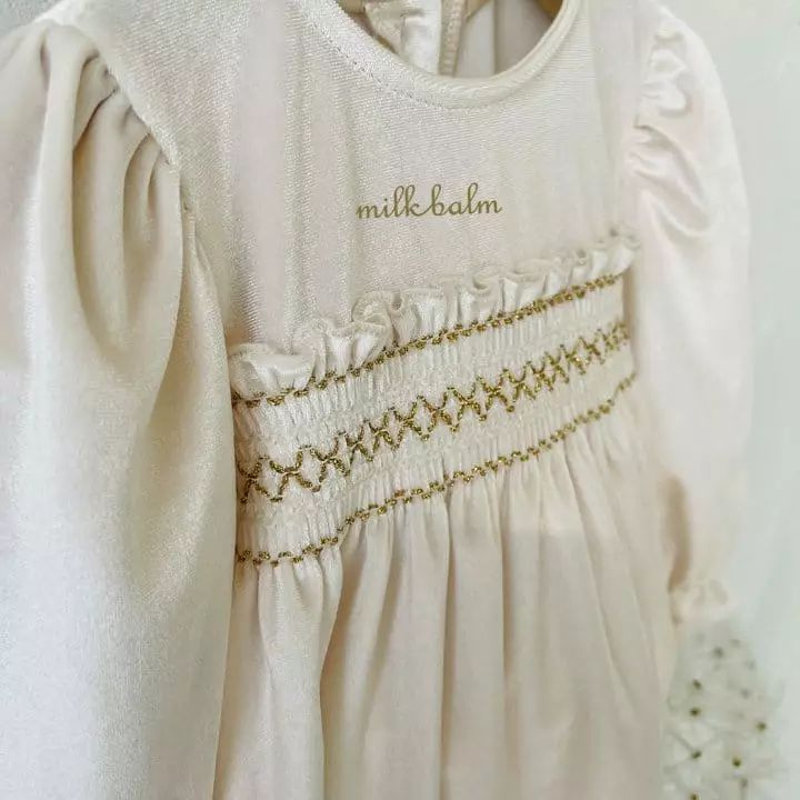 Milk Balm - Korean Baby Fashion - #onlinebabyboutique - Reve Smocking Bodysuit - 6