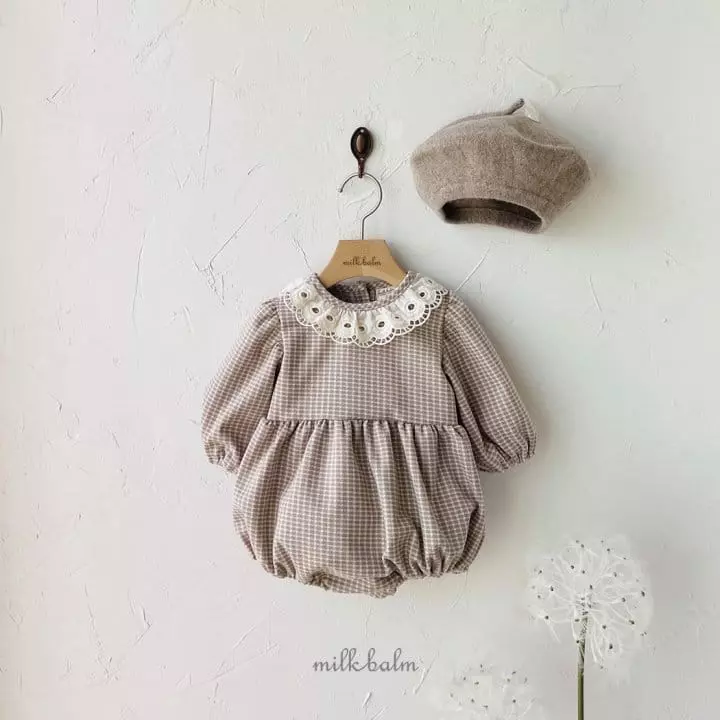 Milk Balm - Korean Baby Fashion - #onlinebabyboutique - Anna Check Bodysuit - 3