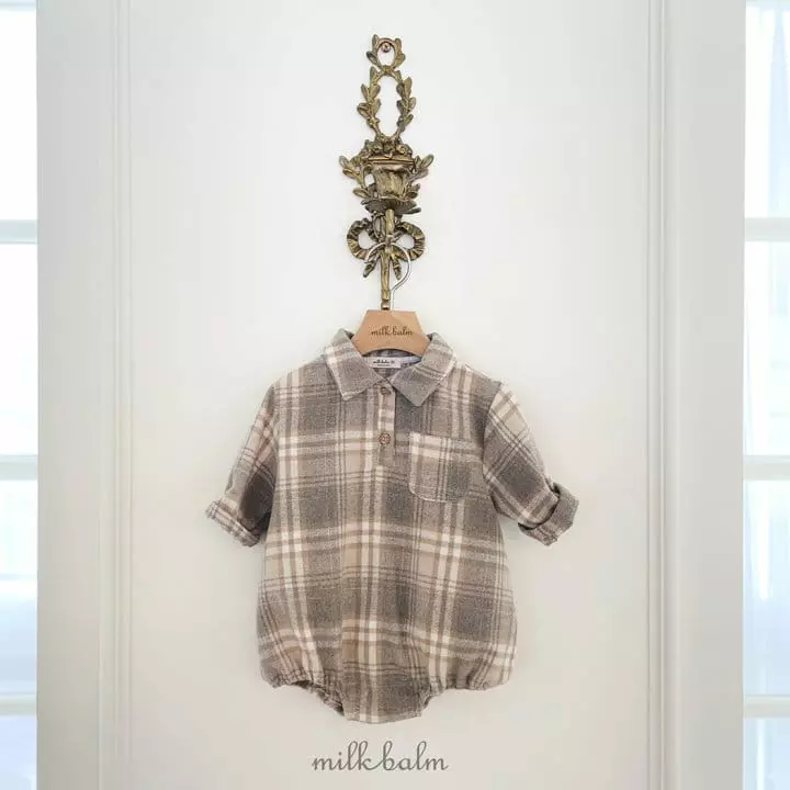 Milk Balm - Korean Baby Fashion - #onlinebabyboutique - Lio Check Bodysuit - 5