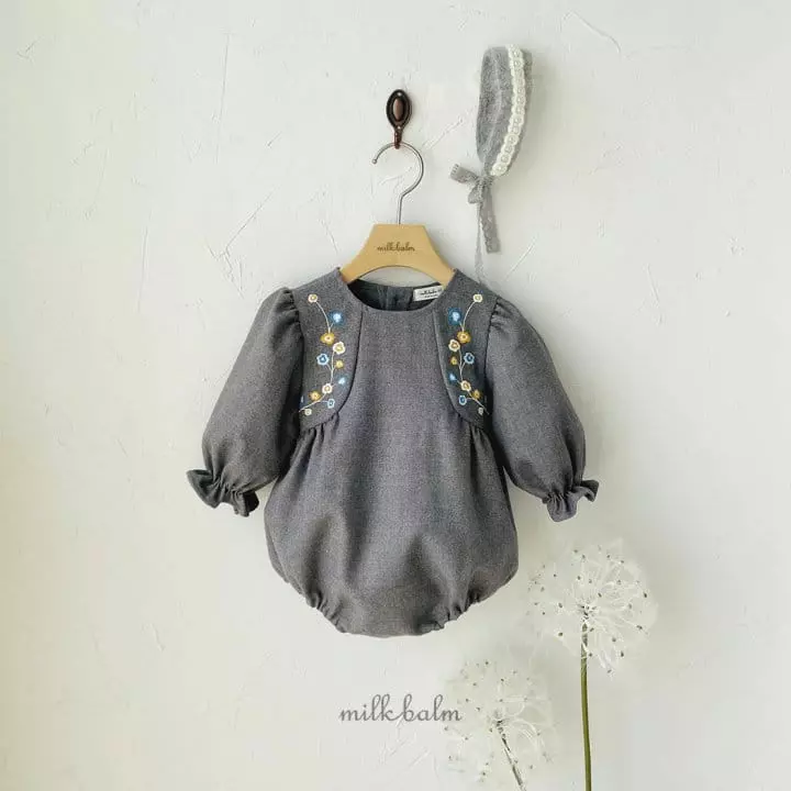 Milk Balm - Korean Baby Fashion - #onlinebabyshop - Chalotte Embrodiery Bodysuit - 9