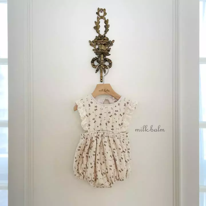 Milk Balm - Korean Baby Fashion - #onlinebabyshop - Caramel Quilting Bodysuit