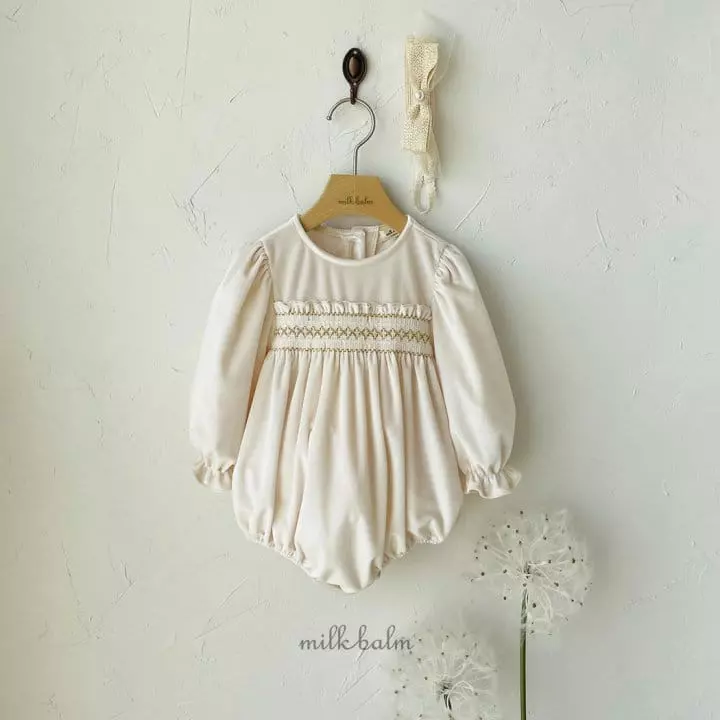 Milk Balm - Korean Baby Fashion - #smilingbaby - Reve Smocking Bodysuit - 8