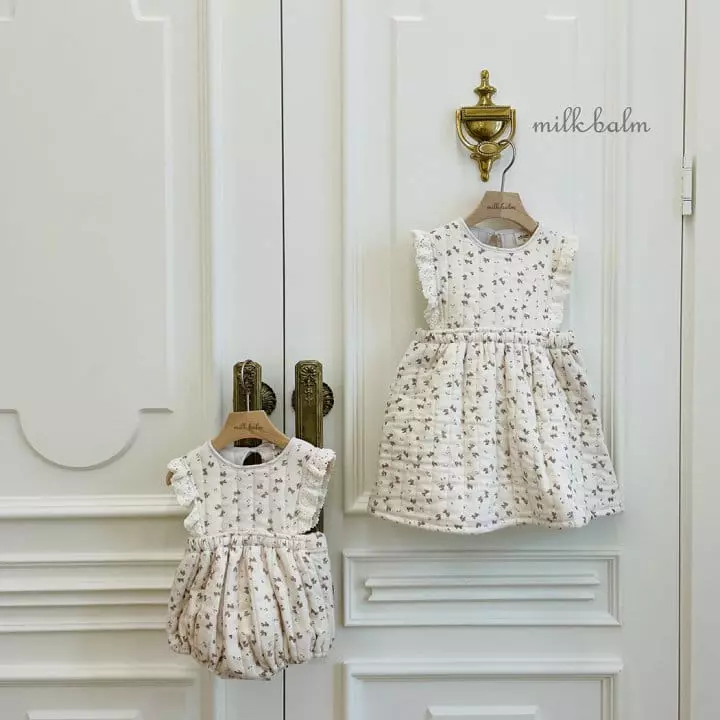 Milk Balm - Korean Baby Fashion - #smilingbaby - Caramel Quilting Bodysuit - 2