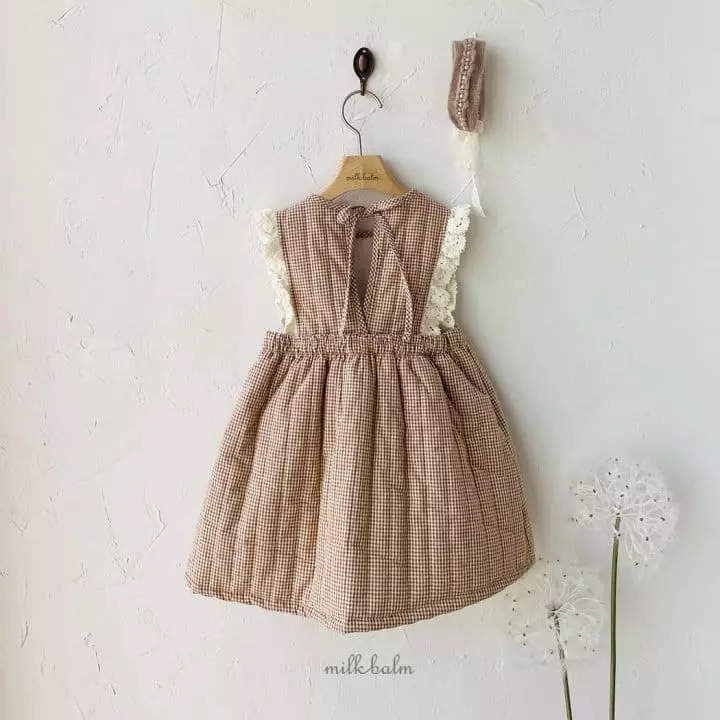 Milk Balm - Korean Children Fashion - #childofig - Caramel Quilting One-piece - 4