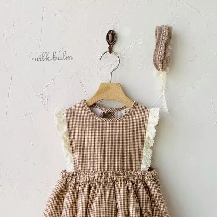 Milk Balm - Korean Children Fashion - #discoveringself - Caramel Quilting One-piece - 6