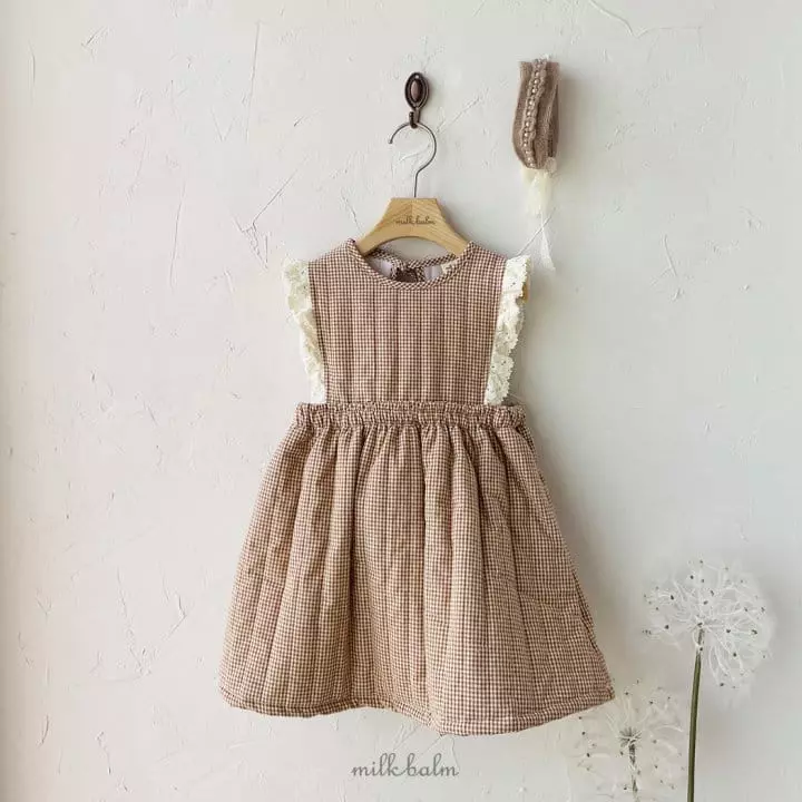 Milk Balm - Korean Children Fashion - #fashionkids - Caramel Quilting One-piece - 7