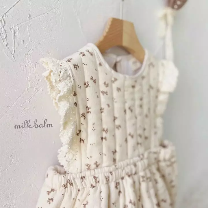 Milk Balm - Korean Children Fashion - #kidsshorts - Caramel Quilting One-piece - 8