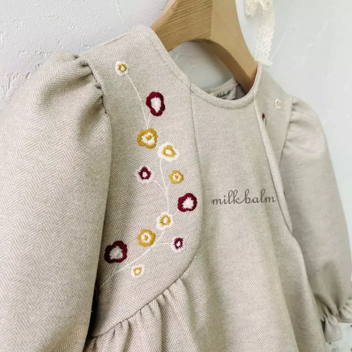 Milk Balm - Korean Children Fashion - #todddlerfashion - Chalotte Embrodiery One-piece - 8