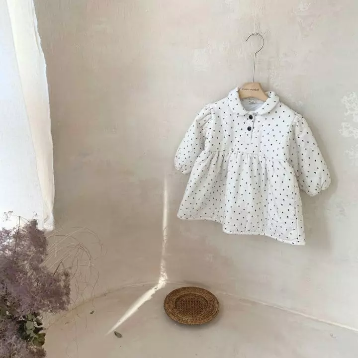 Mimi Market - Korean Baby Fashion - #babyboutiqueclothing - Dot Bonding One-piece - 5