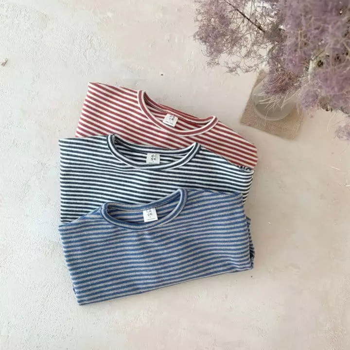 Mimi Market - Korean Baby Fashion - #babyfashion - Stripes Piping Tee - 5