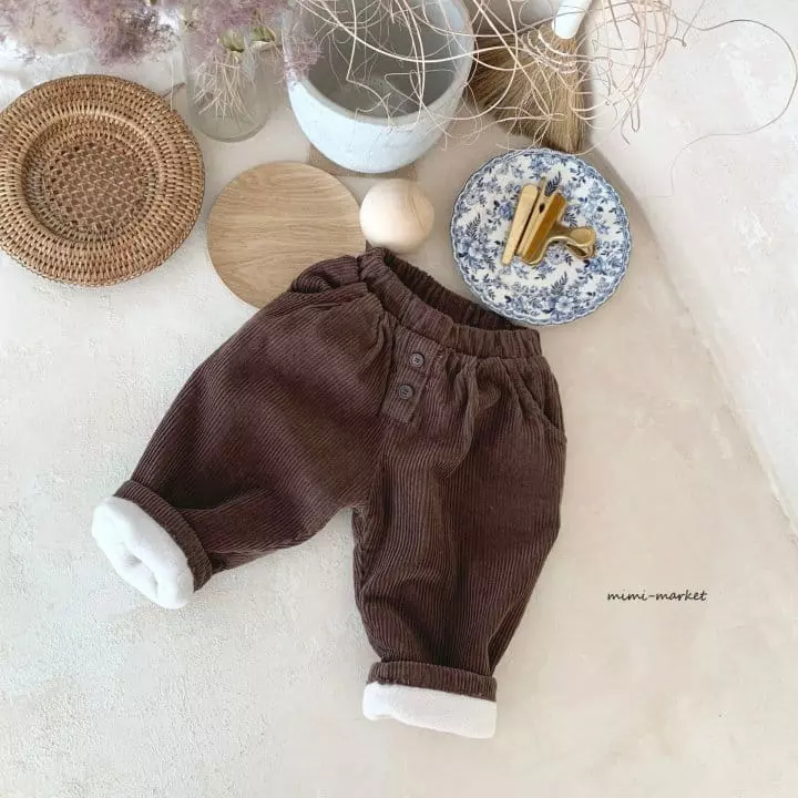 Mimi Market - Korean Baby Fashion - #babyootd - Button Rib Pants - 2