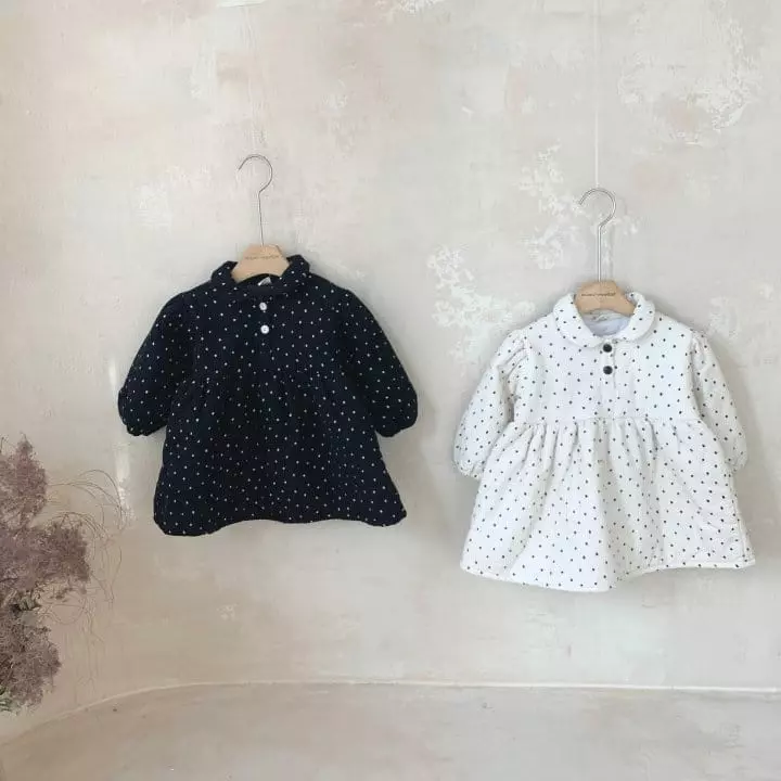 Mimi Market - Korean Baby Fashion - #babyootd - Dot Bonding One-piece - 12