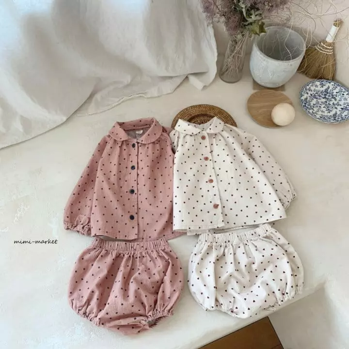 Mimi Market - Korean Baby Fashion - #babyoutfit - Heart Set - 5
