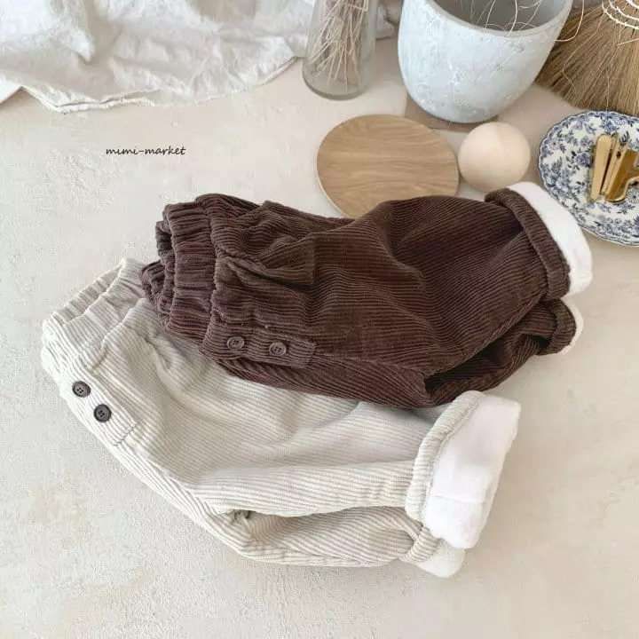 Mimi Market - Korean Baby Fashion - #babyoutfit - Button Rib Pants - 3