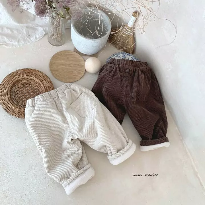 Mimi Market - Korean Baby Fashion - #babyoutfit - Button Rib Pants - 4