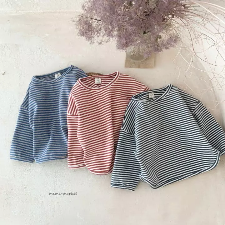 Mimi Market - Korean Baby Fashion - #babyoutfit - Stripes Piping Tee - 12