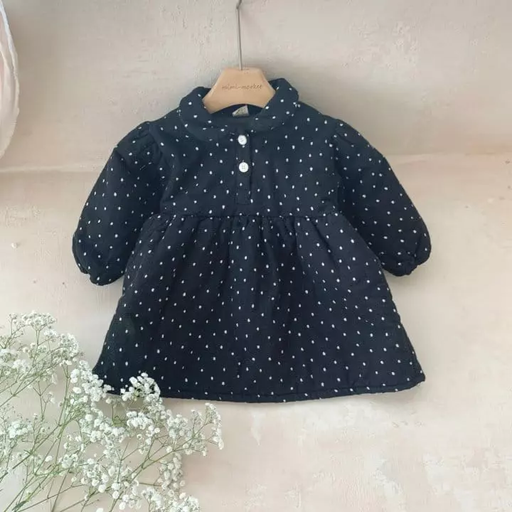 Mimi Market - Korean Baby Fashion - #onlinebabyboutique - Dot Bonding One-piece