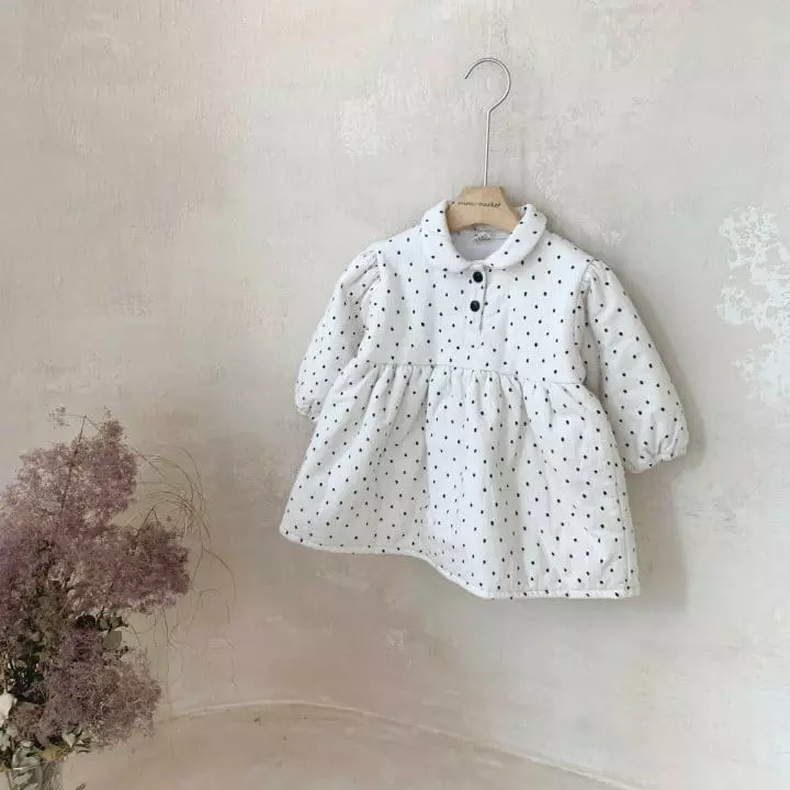 Mimi Market - Korean Baby Fashion - #onlinebabyshop - Dot Bonding One-piece - 2